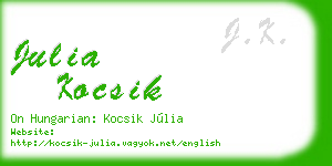 julia kocsik business card
