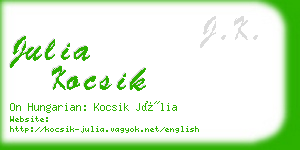 julia kocsik business card